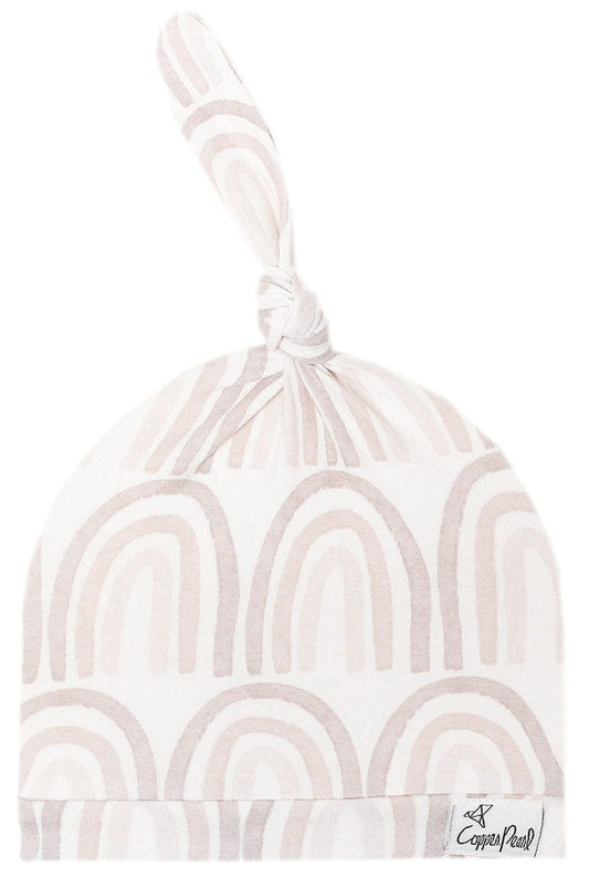 Copper Pearl Newborn Top Knot Hat - Bliss