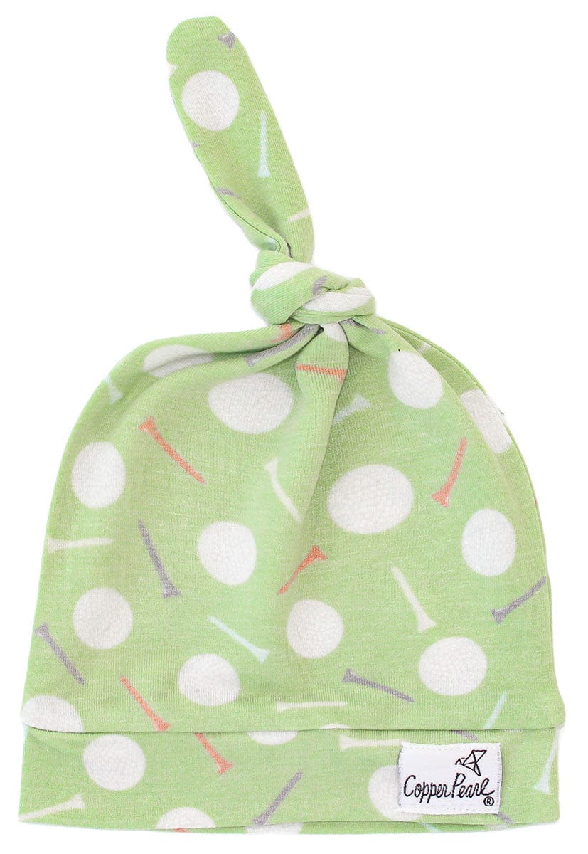 Copper Pearl Newborn Top Knot Hat - Bogey