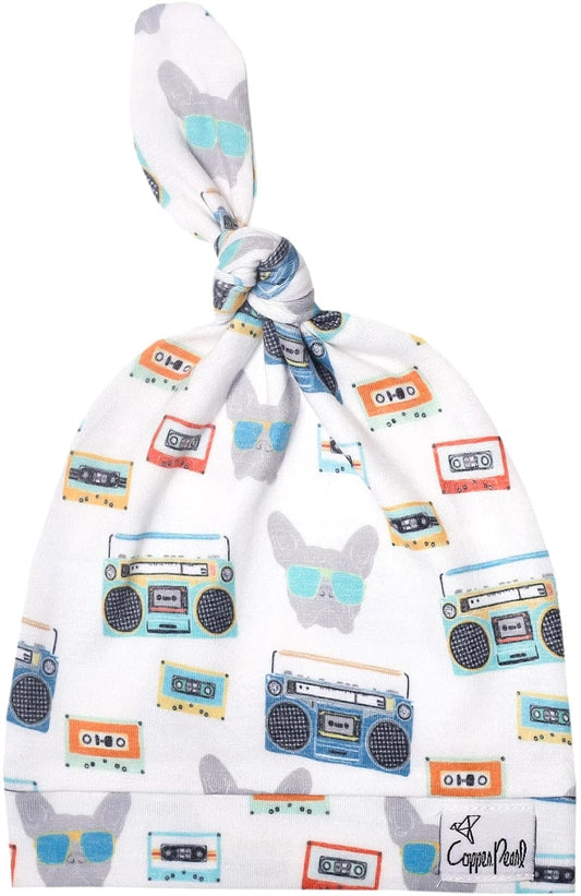 Copper Pearl Newborn Top Knot Hat - Bruno