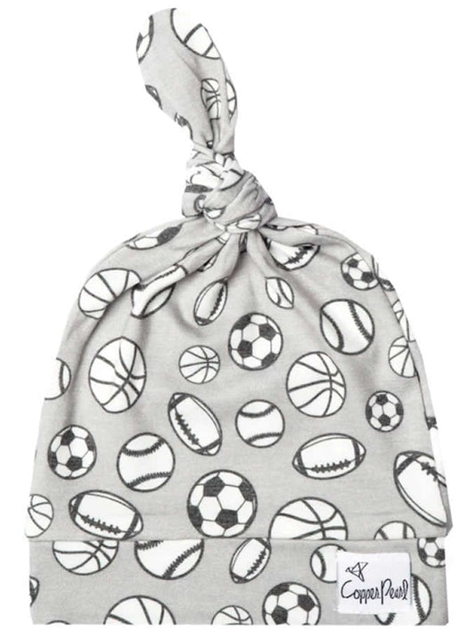 Copper Pearl Newborn Top Knot Hat - Champ