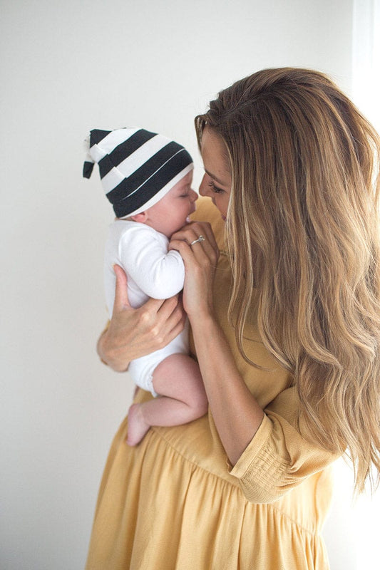 Copper Pearl Newborn Top Knot Hat - Classic