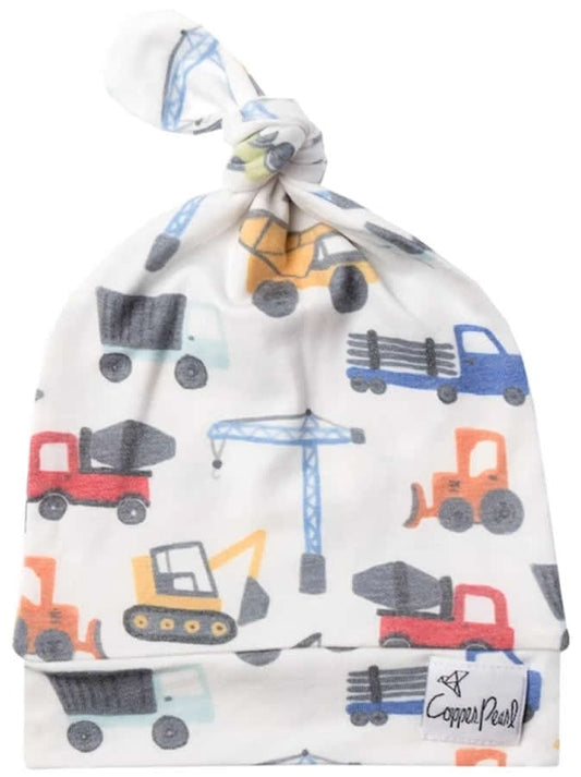 Copper Pearl Newborn Top Knot Hat - Diesel