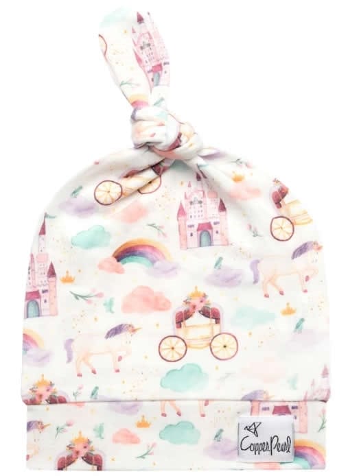 Copper Pearl Newborn Top Knot Hat - Enchanted