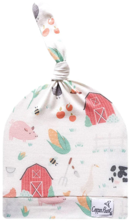 Copper Pearl Newborn Top Knot Hat - Farmstead