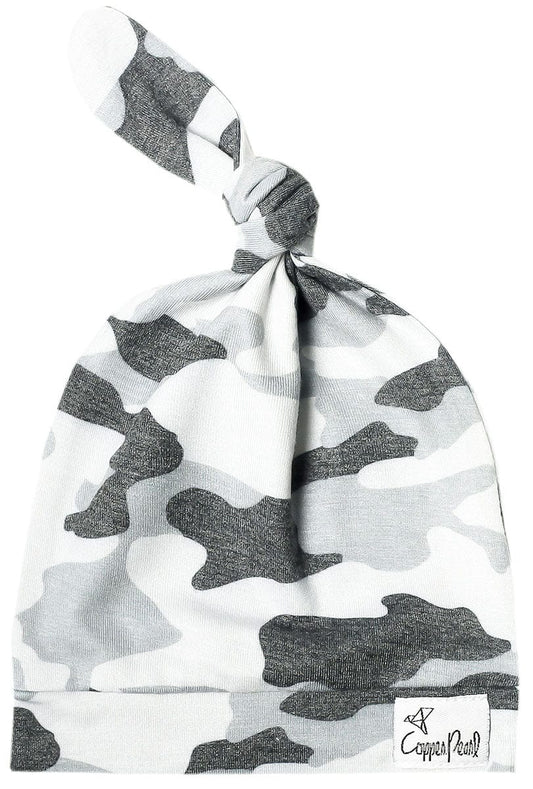 Copper Pearl Newborn Top Knot Hat - Gunnar