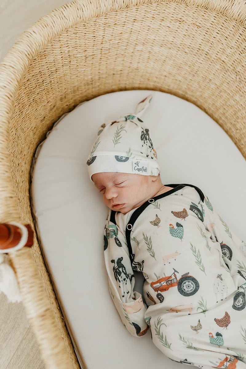 Copper Pearl Newborn Top Knot Hat - Jo - X002KUT1WH