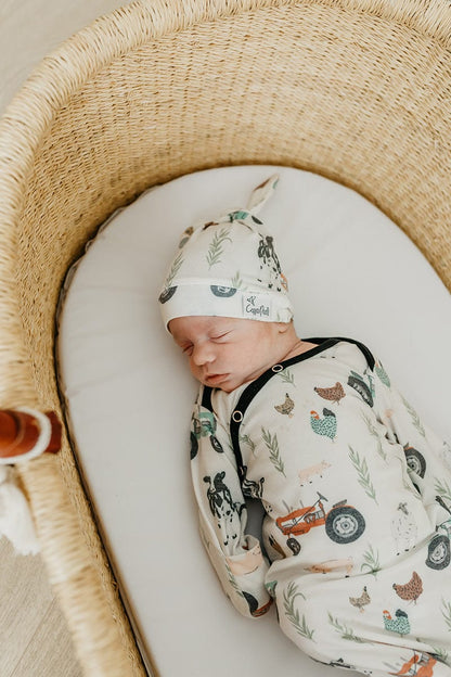 Copper Pearl Newborn Top Knot Hat - Jo - X002KUT1WH