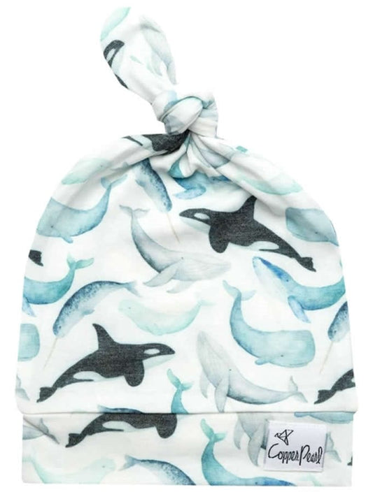 Copper Pearl Newborn Top Knot Hat - Kai