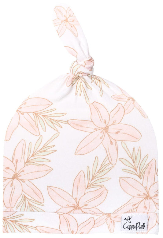 Copper Pearl Newborn Top Knot Hat - Kiana