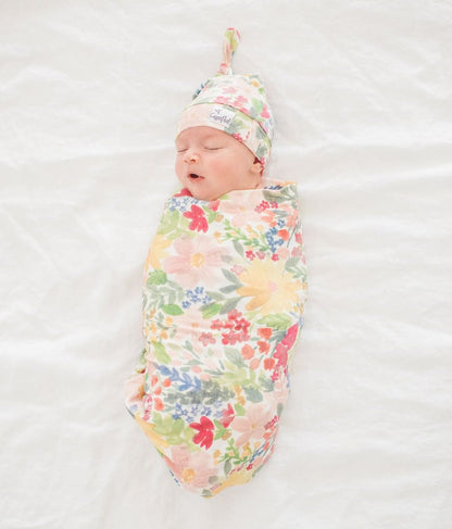 Copper Pearl Newborn Top Knot Hat - Lark