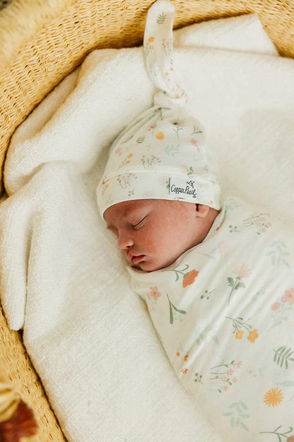 Copper Pearl Newborn Top Knot Hat - Mabel - X003ZZTMT3