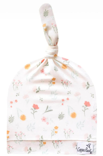 Copper Pearl Newborn Top Knot Hat - Mabel - X003ZZTMT3