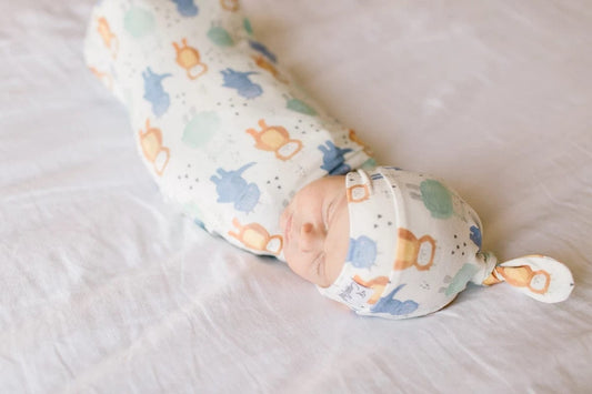 Copper Pearl Newborn Top Knot Hat - Max - X00219Q2S3