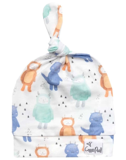 Copper Pearl Newborn Top Knot Hat - Max - X00219Q2S3