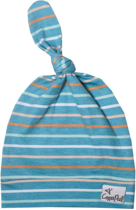 Copper Pearl Newborn Top Knot Hat - Milo