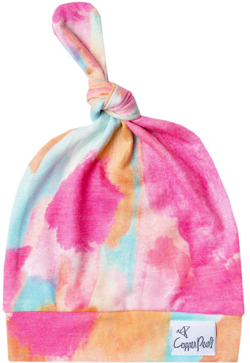Copper Pearl Newborn Top Knot Hat - Monet - X001ML0NI1