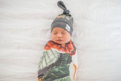 Copper Pearl Newborn Top Knot Hat - Raven - X001VBKMJ7