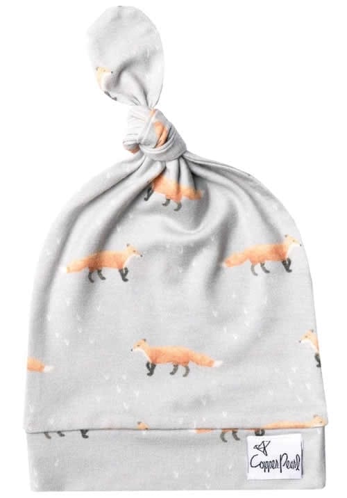 Copper Pearl Newborn Top Knot Hat - Swift