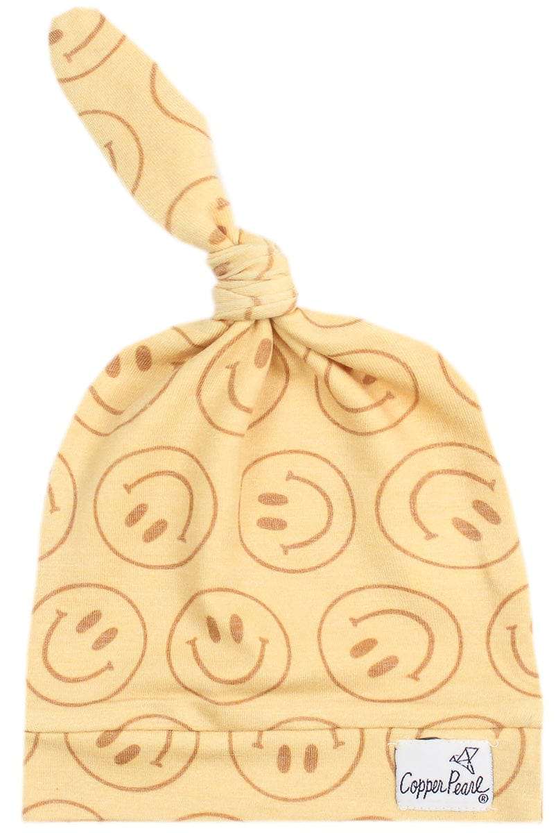 Copper Pearl Newborn Top Knot Hat - Vance