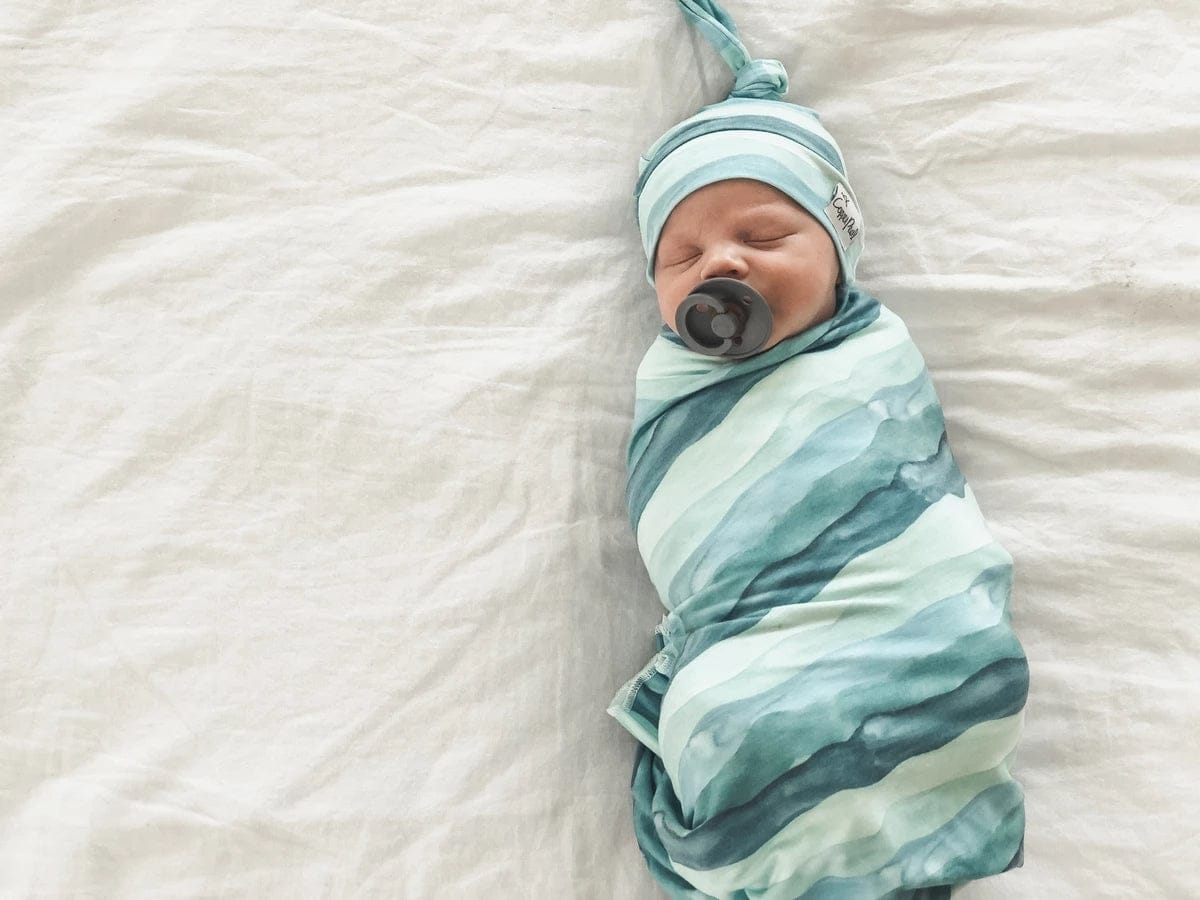 Copper Pearl Newborn Top Knot Hat - Waves - X0023865PH