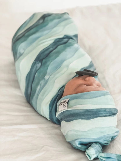 Copper Pearl Newborn Top Knot Hat - Waves - X0023865PH