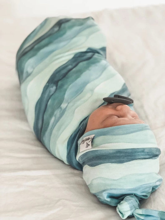 Copper Pearl Newborn Top Knot Hat - Waves - X0023865PH