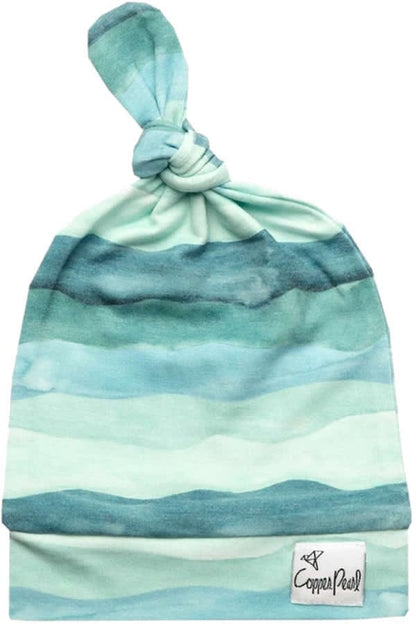 Copper Pearl Newborn Top Knot Hat - Waves - X0023865PH