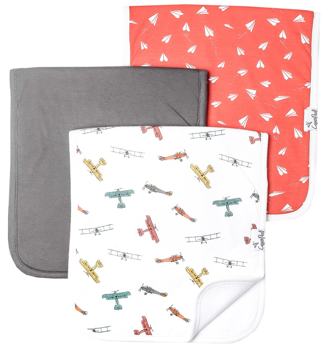 Copper Pearl Premium Burp Cloths, 3 Pack - Ace - X002S7VPGH