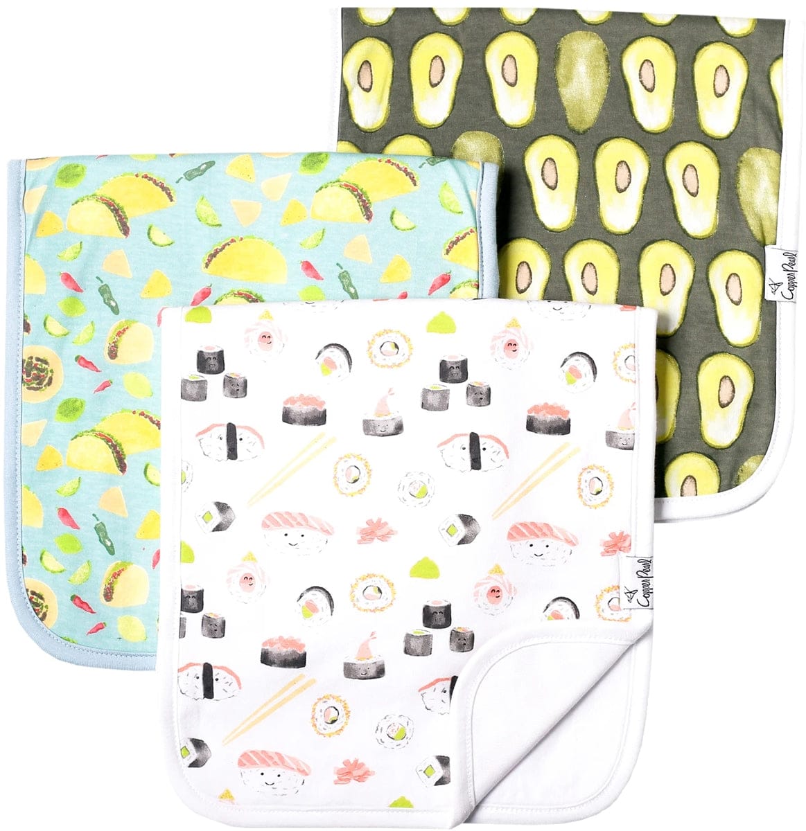 Copper Pearl Premium Burp Cloths, 3 Pack - Baja - X0028Q6WNT