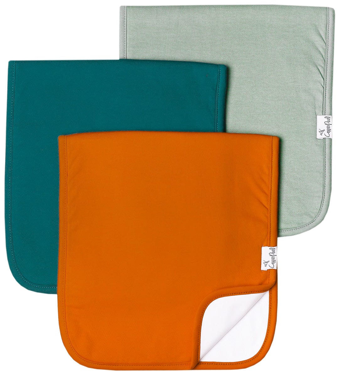 Copper Pearl Premium Burp Cloths, 3 Pack - Blaze - X002MLO4C1