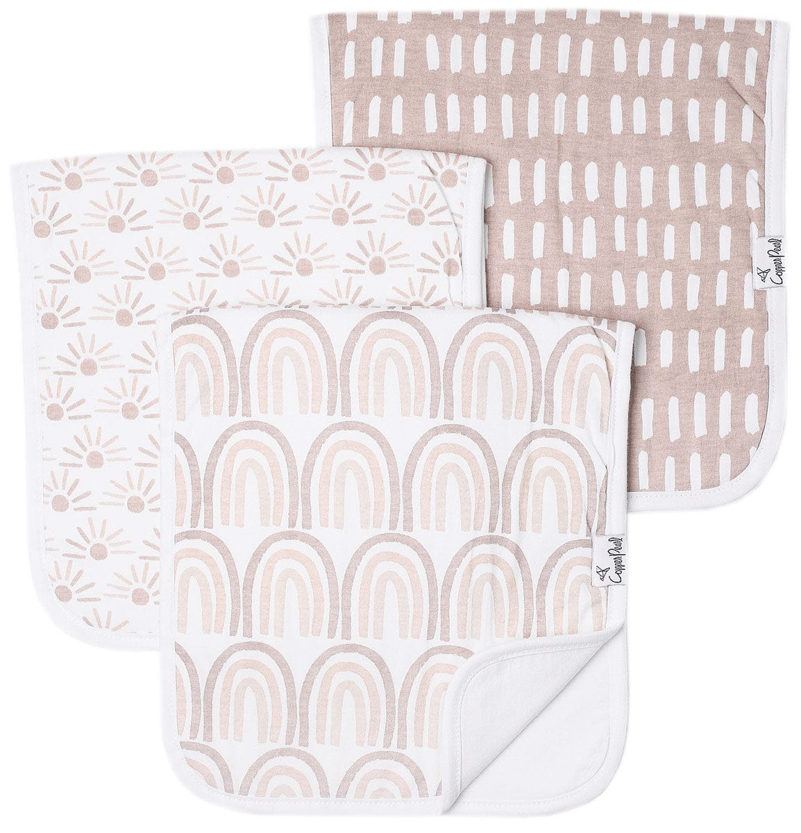 Copper Pearl Premium Burp Cloths, 3 Pack - Bliss - X002VC9WK5