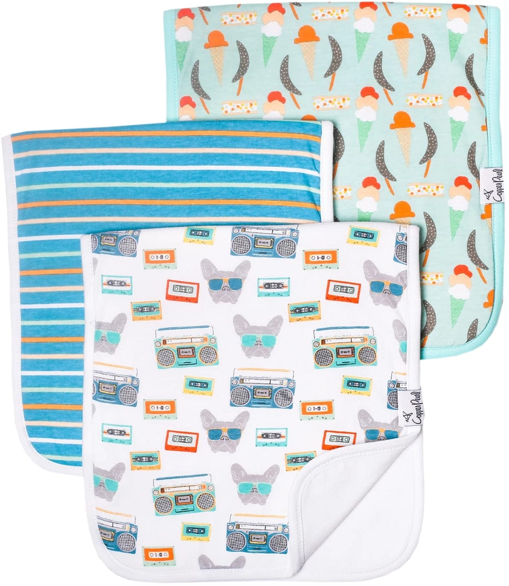 Copper Pearl Premium Burp Cloths, 3 Pack - Bruno