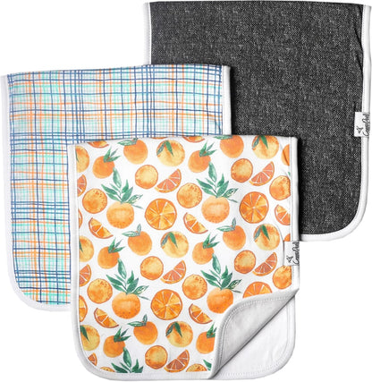 Copper Pearl Premium Burp Cloths, 3 Pack - Citrus - X002ERYZBN