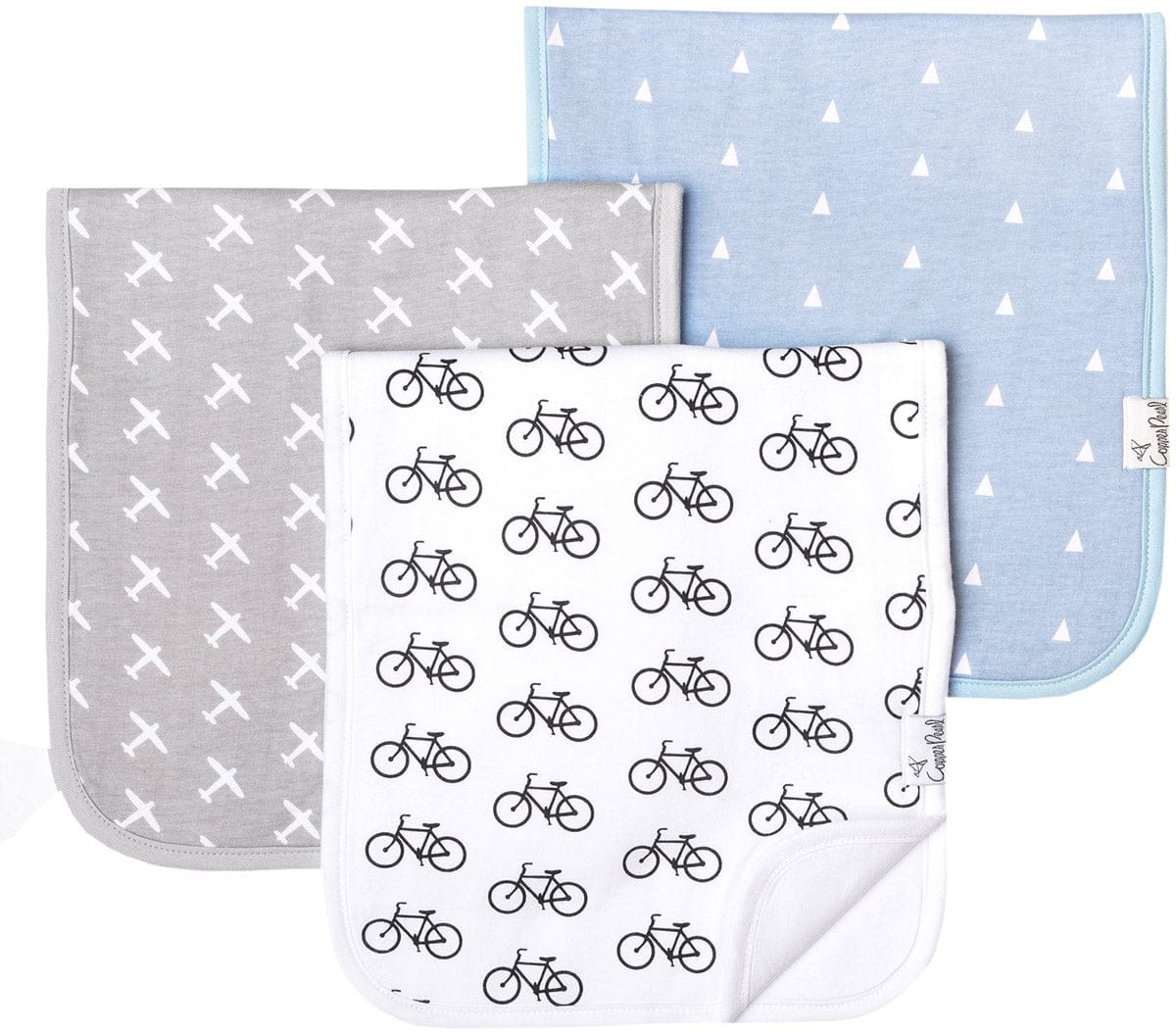 Copper Pearl Premium Burp Cloths, 3 Pack - Cruise - X001IHCSH3