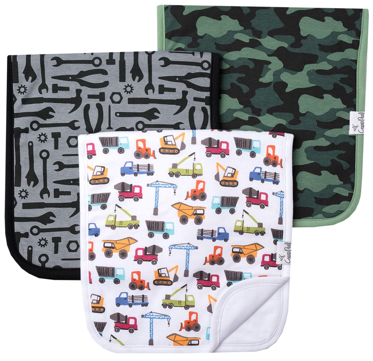 Copper Pearl Premium Burp Cloths, 3 Pack - Diesel - X0022VJ7CX