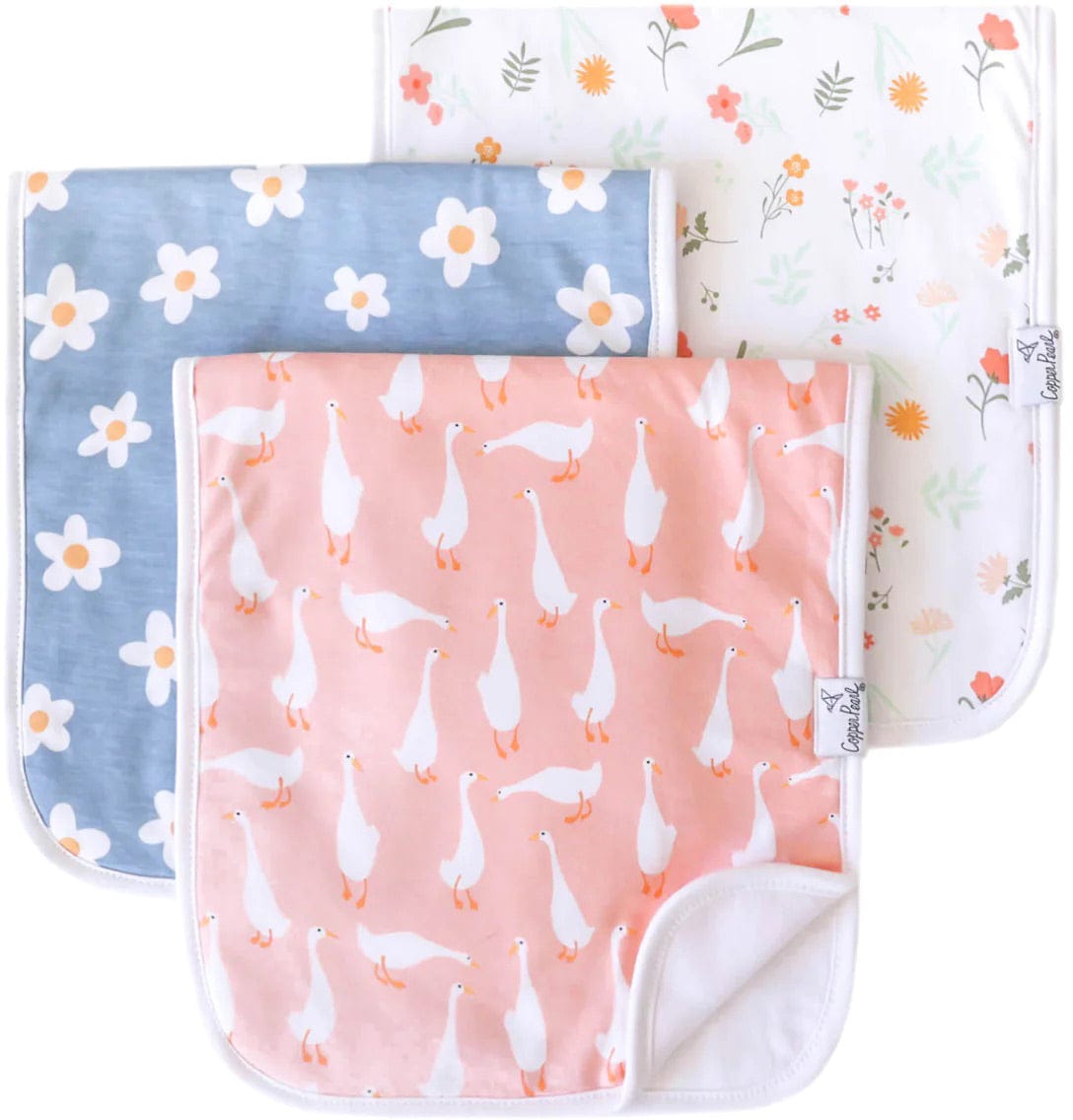 Copper Pearl Premium Burp Cloths, 3 Pack  - Goosie - X003ZZEARH