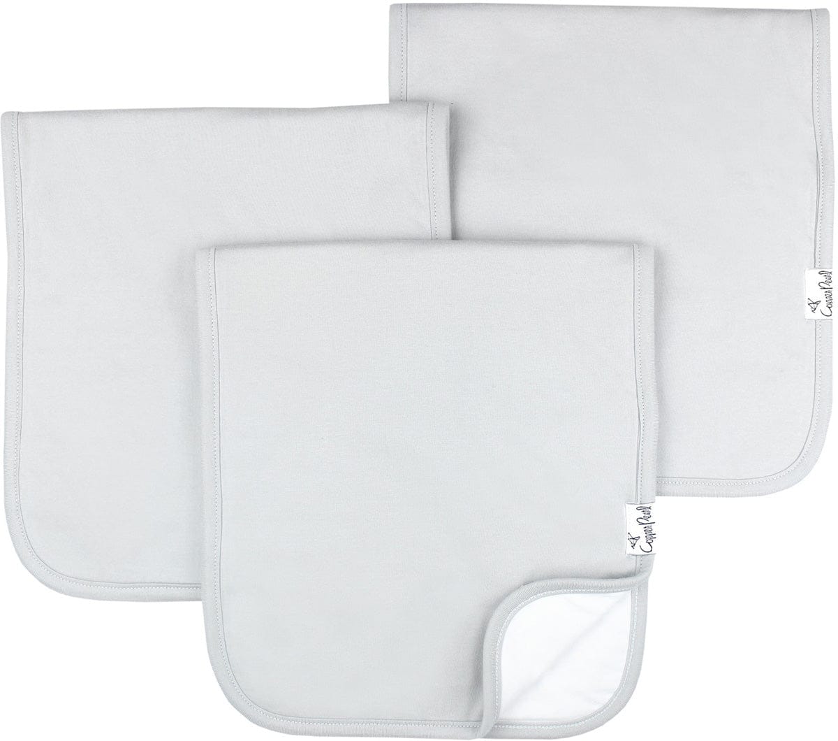 Copper Pearl Premium Burp Cloths, 3 Pack - Grey - X001DQKWNL