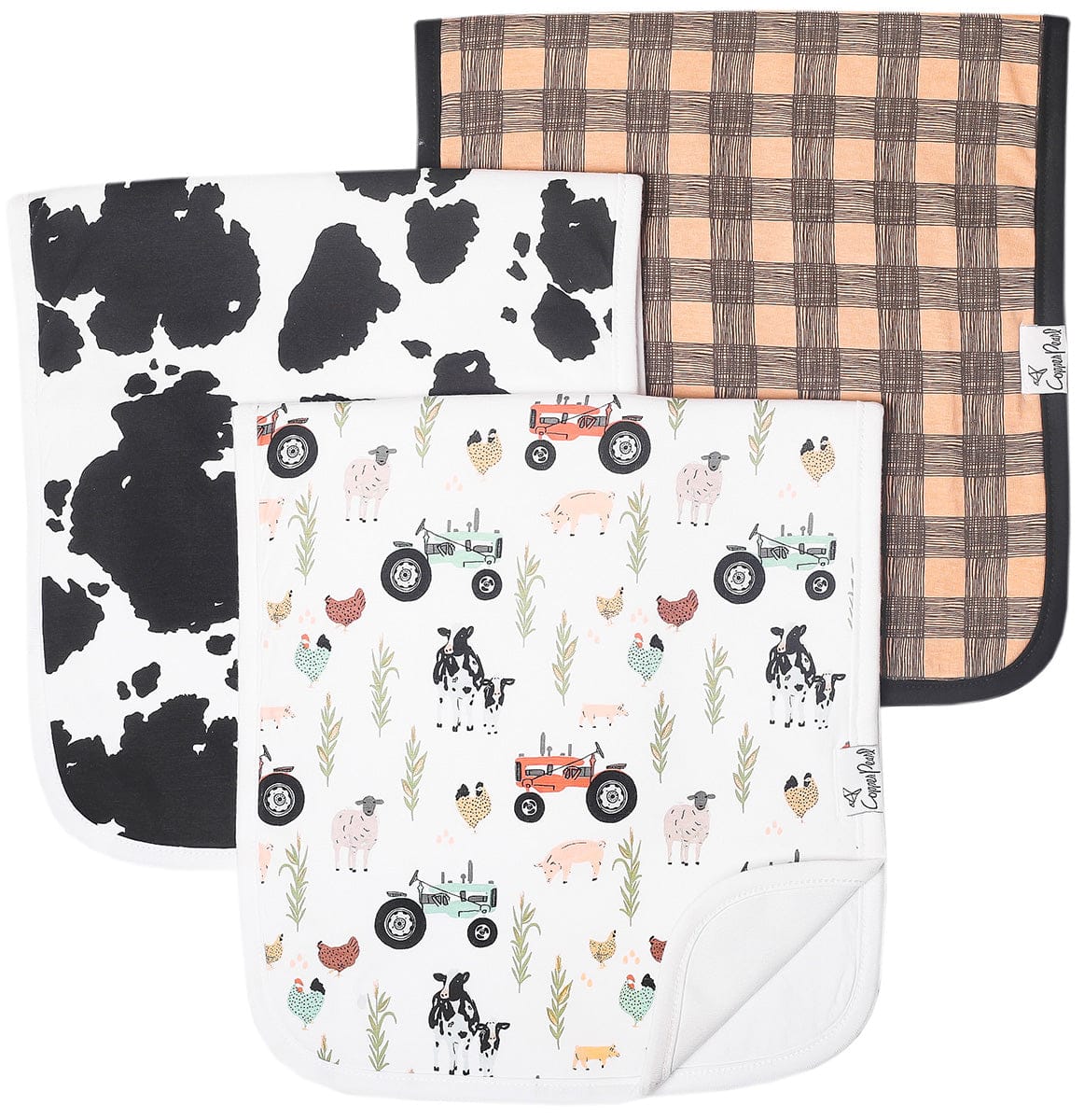 Copper Pearl Premium Burp Cloths, 3 Pack - Jo - X002KU0K1N