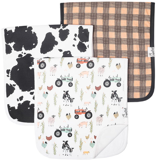 Copper Pearl Premium Burp Cloths, 3 Pack - Jo