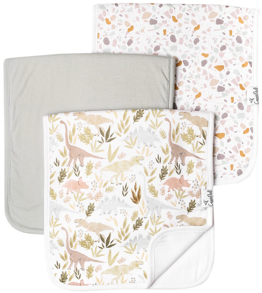 Copper Pearl Premium Burp Cloths, 3 Pack - Rex - X002QSEZPL