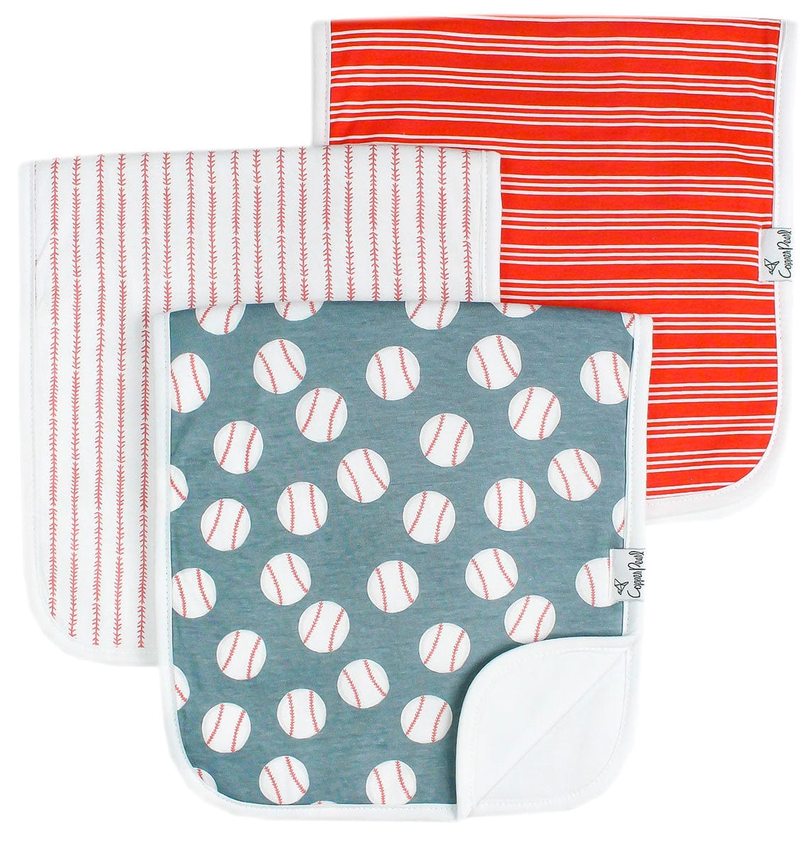 Copper Pearl Premium Burp Cloths, 3 Pack - Slugger - X003410RIN