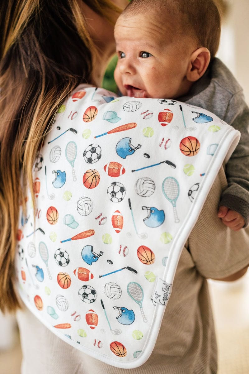 Copper Pearl Premium Burp Cloths, 3 Pack - Varsity - X001VBGL15