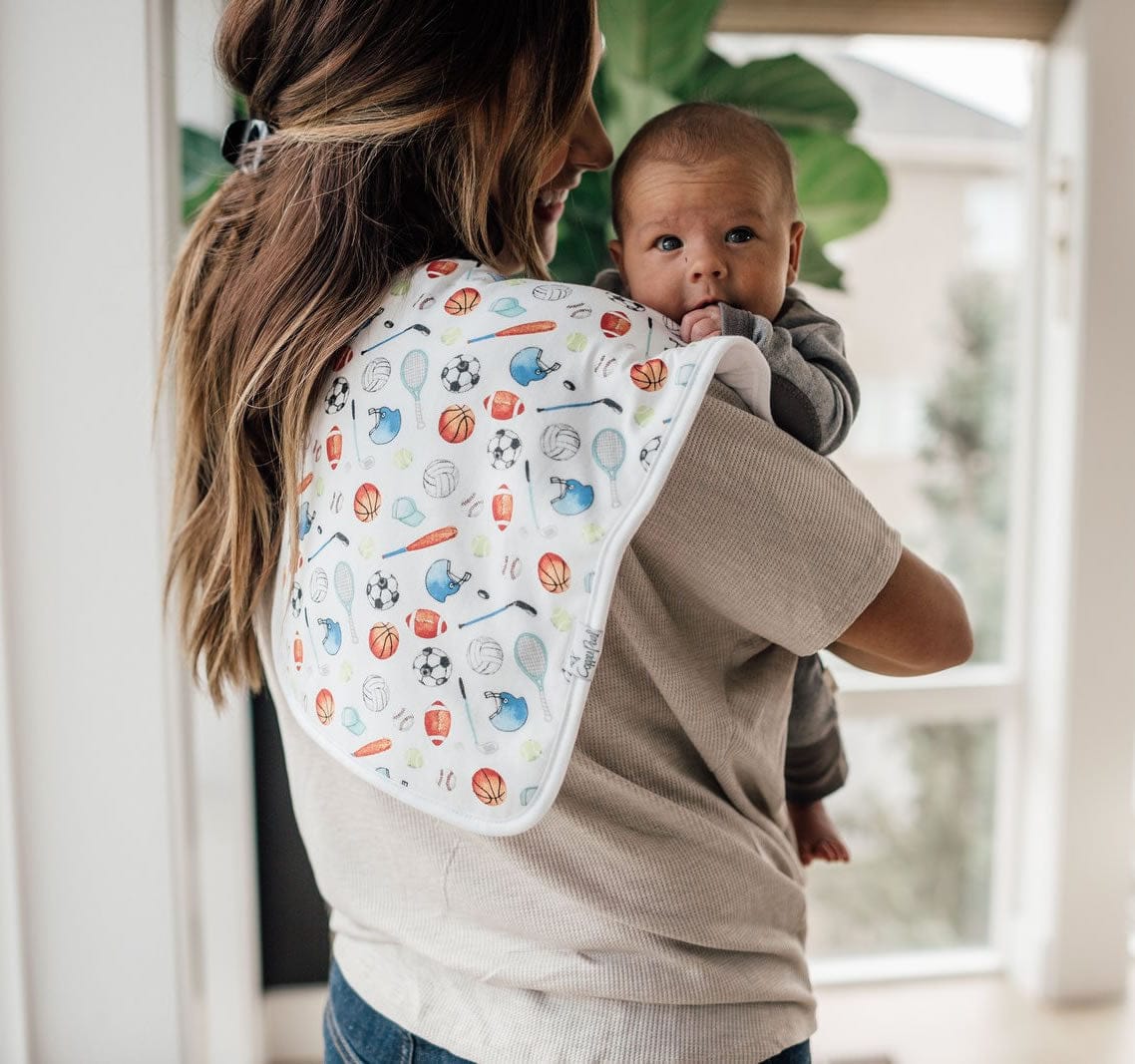 Copper Pearl Premium Burp Cloths, 3 Pack - Varsity - X001VBGL15