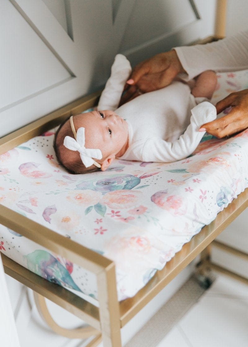 Copper Pearl Premium Knit Diaper Changing Pad Cover - Bloom - X001Z77TRP