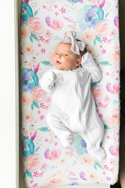 Copper Pearl Premium Knit Diaper Changing Pad Cover - Bloom - X001Z77TRP