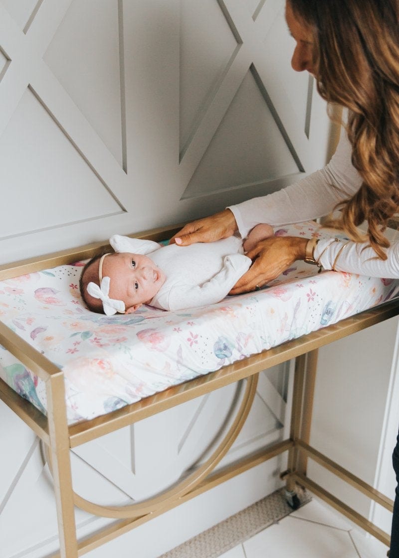Copper Pearl Premium Knit Diaper Changing Pad Cover - Bloom - X001Z77TRP