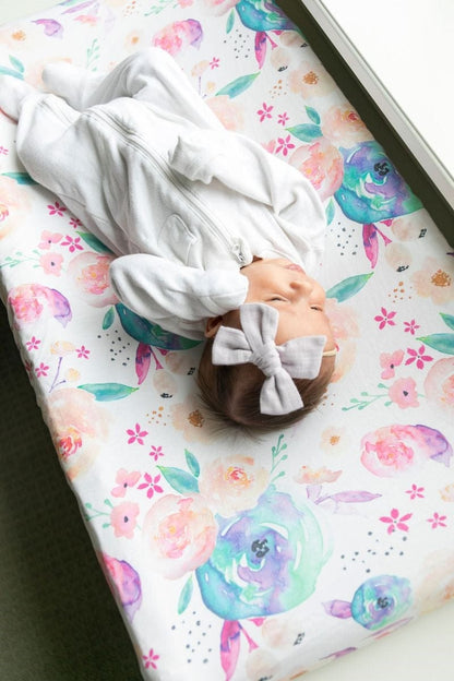 Copper Pearl Premium Knit Diaper Changing Pad Cover - Bloom - X001Z77TRP