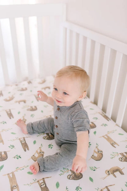 Copper Pearl Premium Fitted Crib Sheet - Noah - X001YYAUEX