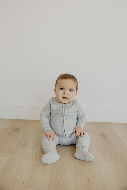 Copper Pearl Zip-up Footie, Ash (0-3M) - X003V4NA5Z