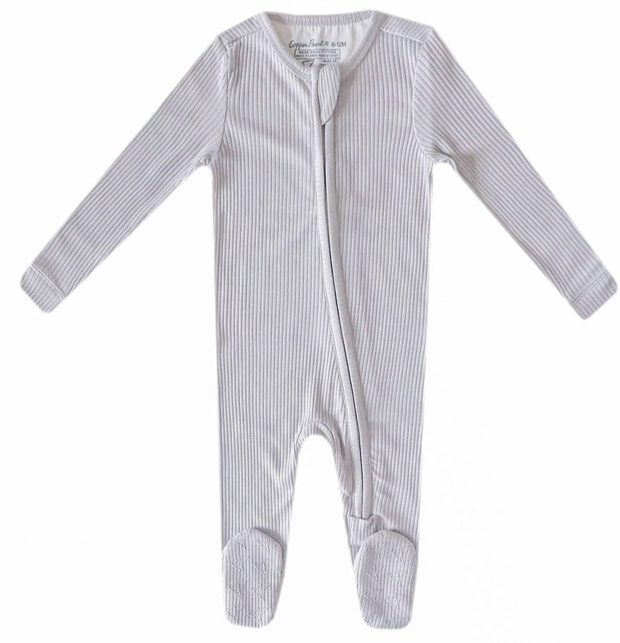 Copper Pearl Zip-up Footie, Ash (0-3M) - X003V4NA5Z